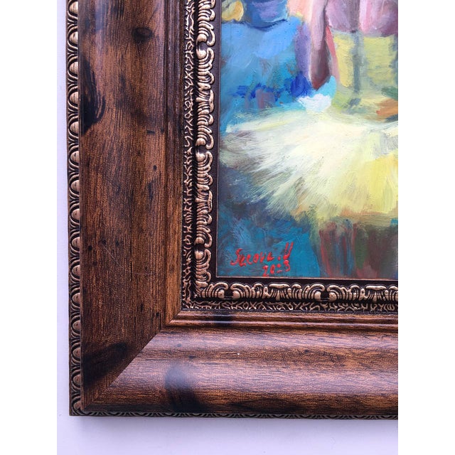 Framed Ballerinas Original Painting by Valeriya Serova Ballet Impressionist Figurative For Sale - Image 11 of 14