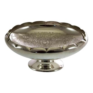 1970s Silver Sweet Dish, Round Embossed by Barker Ellis for I. Freeman & Sons For Sale