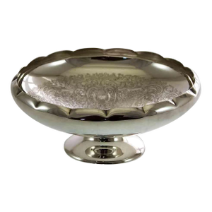 1970s Silver Sweet Dish, Round Embossed by Barker Ellis for I. Freeman & Sons