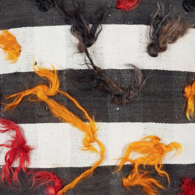 Add a touch of history and warmth to your space with this vintage handmade Turkish wool kilim cushion cover. Crafted from...