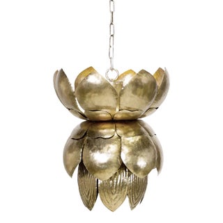 Matthew Izzo Home Blossom Champagne Silver Leaf Pendant Light For Sale