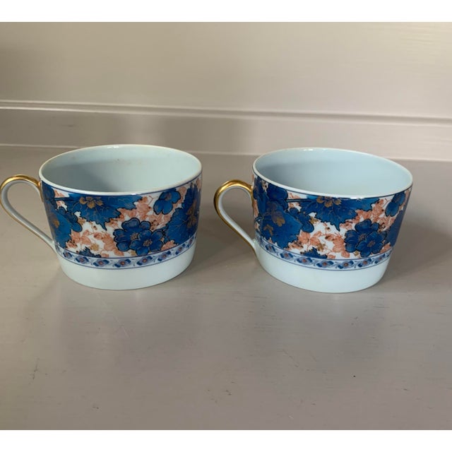 Ceramic Antique Haviland Dammouse Tea Cups and Saucers Set- C.1880's For Sale - Image 7 of 12