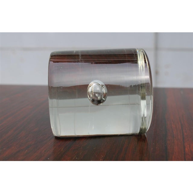 Alfredo Barbini, Cylinder Sculpture with Bubble, 1970, Murano Glass For Sale - Image 6 of 8