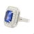 Contemporary Gia Certified 6 Carat Emerald Cut No Heat Burma Blue Sapphire & Diamond Ring For Sale - Image 3 of 11
