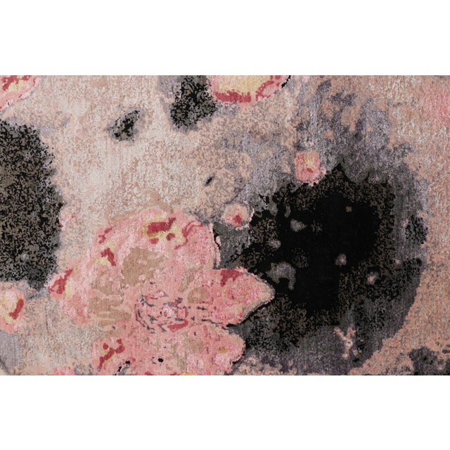 Abstract Rug & Kilim’s Abstract Circle Rug in Pink and Gray Painterly Patterns For Sale - Image 3 of 7