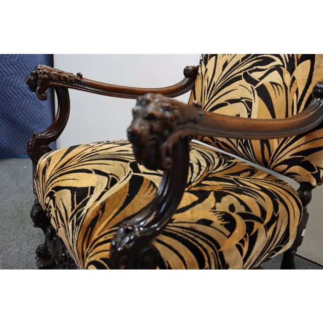 Early 20th Century Early 20th Century Lion Head Throne Chair For Sale - Image 5 of 7