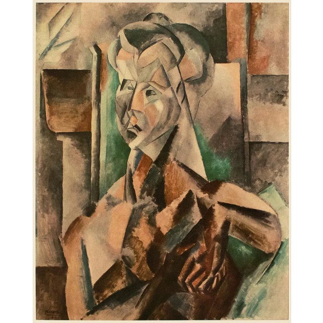1954 After Pablo Picasso "Woman in Green", First Limited Edition Offset Lithograph For Sale