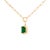 10K Yellow Gold Emerald Cut 6x4 MM Green Emerald Solitaire Pendant Necklace - 18 inch For Sale - Image 4 of 5