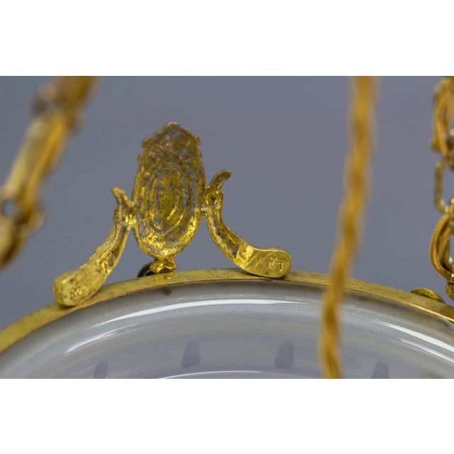 Four Light French Neoclassical Style Gilt Bronze and Glass Chandelier For Sale - Image 11 of 18