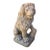 Vintage Italian Provincial Cast Concrete Lion Garden Statue With Weathered Terracotta Finish For Sale