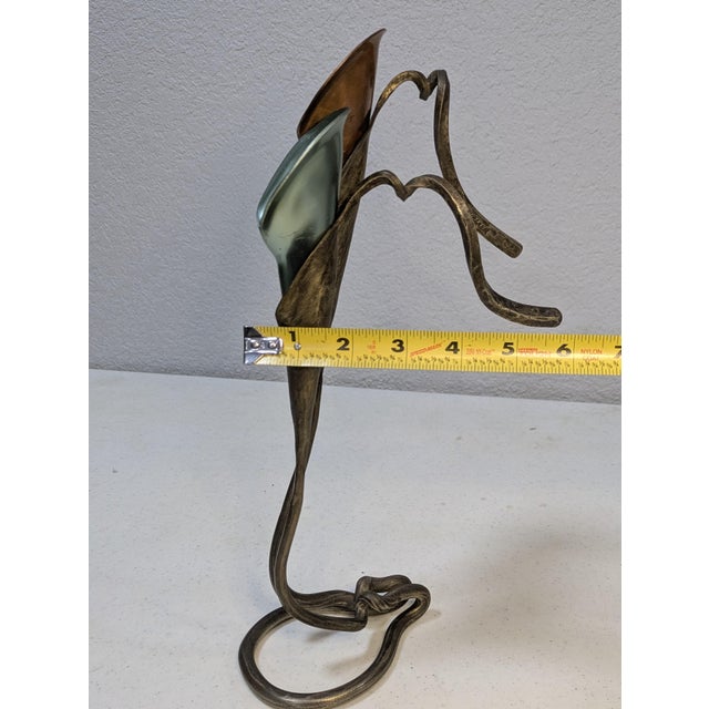Jack Brubaker Hand-Forged Calla Lily Candle Holder ,Vintage Signed American Art For Sale - Image 9 of 9