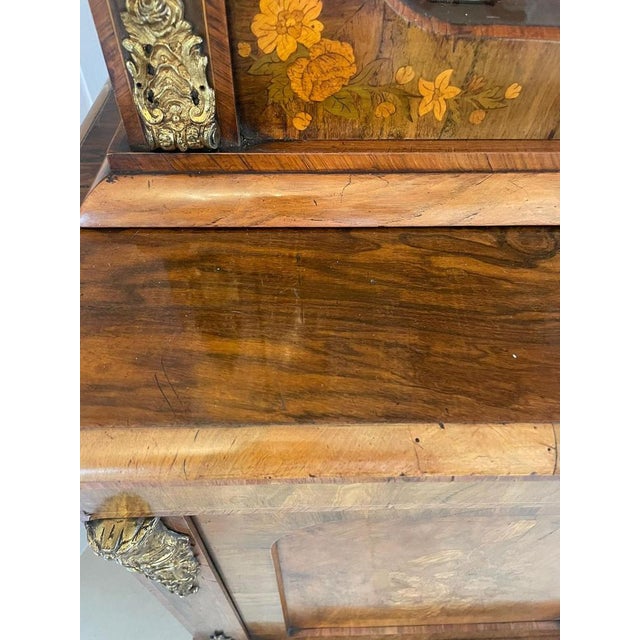 Antique Victorian Burr Walnut Marquetry Inlaid and Ormolu Mounted Cabinet, 1860 For Sale - Image 14 of 18