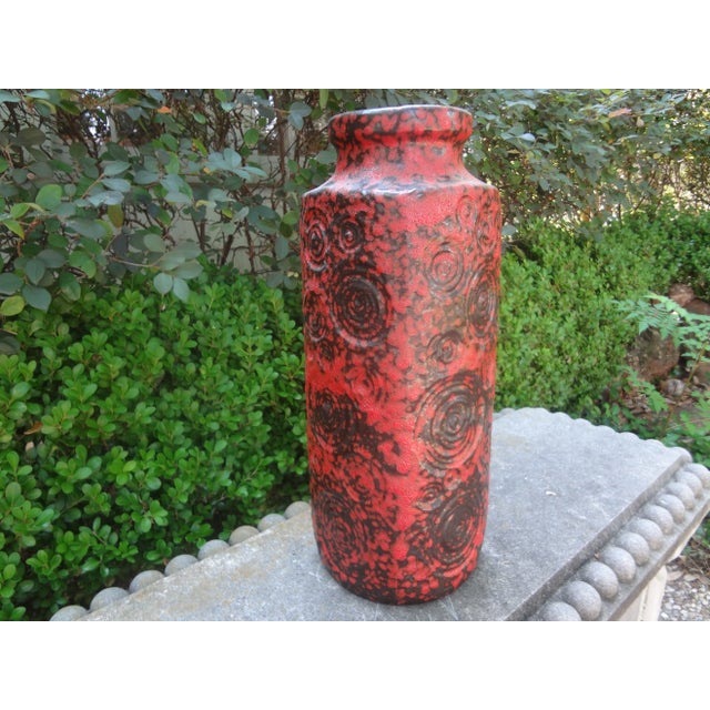 1960s Large Mid-Century Modern West German Glazed Pottery Vase For Sale - Image 5 of 11
