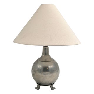 Art Deco Swedish Grace Table Lamp in Pewter, Sweden, 1936 For Sale