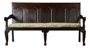 English 18th Century Carved Oak Hall Bench
