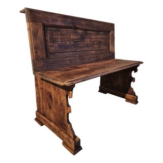 French Pine Bench, 1920s For Sale