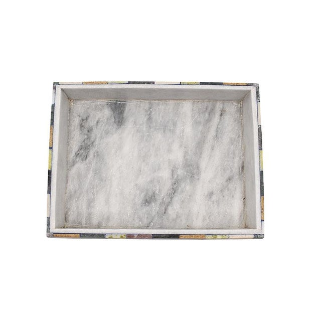 Contemporary Colorful Semi Precious Stone Rectangular Jewelry or Trinket Box With Lid For Sale - Image 3 of 7