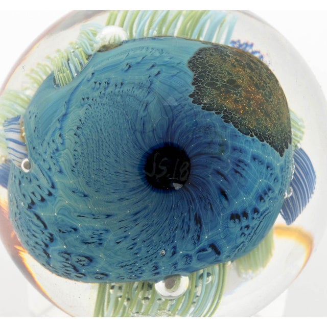 John Simpson "Planet" Art Glass Paperweight, 2018 For Sale - Image 9 of 9