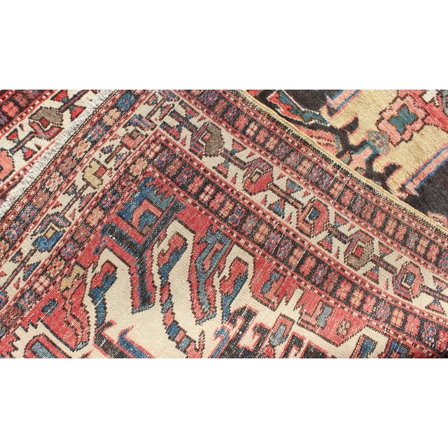 Textile Multicolored Antique Persian Karajeh Runner With Vertical Geometric Tribal Medallions For Sale - Image 7 of 8