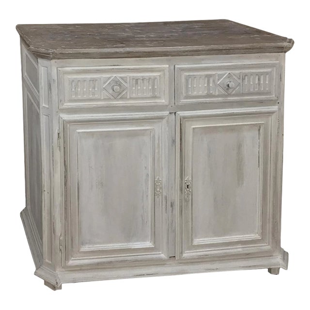 18th Century Country French Louis XVI Painted Buffet For Sale