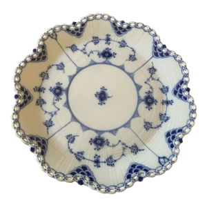 1960s Royal Copenhagen Blue Fluted Full Lace Porcelain Plate