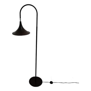 Minimalist Dutch Hala Zeist Trumpet Brown Floor Lamp, 1970s For Sale
