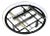 Kaizo Oto Gold Black and Steel Art Deco Inspired Round Glass Top Coffee Table For Sale