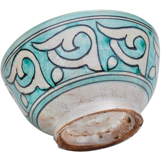 Ceramic Late 19th Century Turquoise Andalusian-Patterned Ceramic Decorative Bowl For Sale - Image 7 of 8