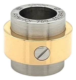 Mid 20th Century Cartier Santos 18k Gold & Stainless Steel Barrel Slide Charm Pendant