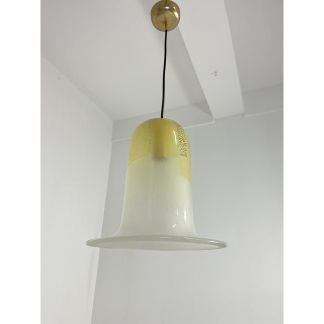 Metal Mid-Century Modern Bell Lamp in Murano Glass and Brass, 1960s For Sale - Image 7 of 16