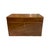 Late 19th Century Wood Tea Caddy Box with Inlay Shell Design on Lid. Two Tea Compartments with Lids. Red Interior of Lid....