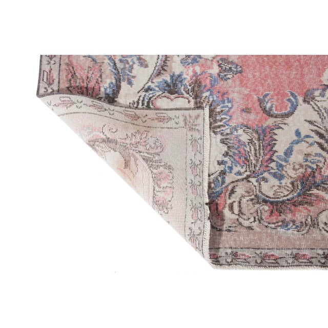 Turkish 1960s Vintage Distressed Turkish Oushak Rug - 6′10″ × 10′2″ For Sale - Image 3 of 6