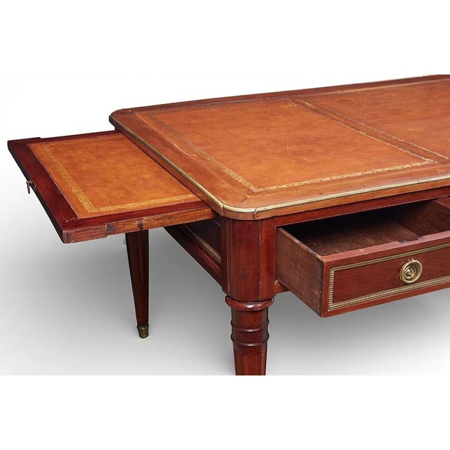 19th C. French Louis XVI Mahogany Bureau Plat For Sale - Image 10 of 12