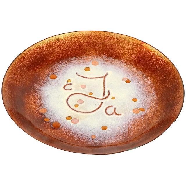 Mid Century Enamel Bowl Signed Betta C 1950/1960’s For Sale In New York - Image 6 of 9