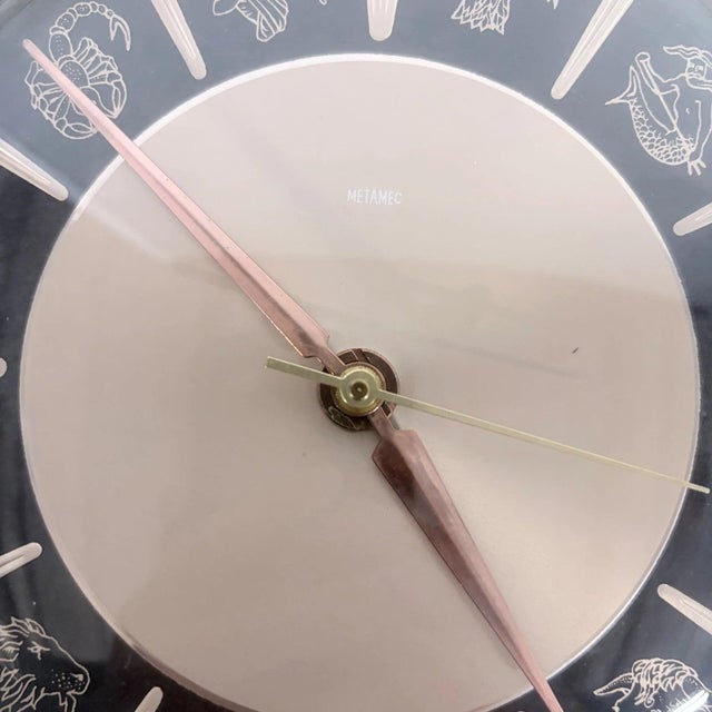 Mid-Century Copper Zodiac Wall Clock from Metamec, 1950s For Sale - Image 6 of 9