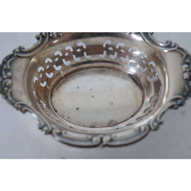 Vintage Gorham Sterling Silver 4780/3 Reticulated Scalloped Nut Bone Dish For Sale - Image 6 of 12