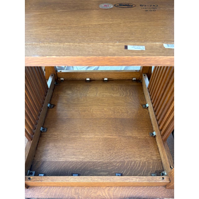 Wood Stickley Lamp Table - Mission Spindle End Table For Sale - Image 7 of 12