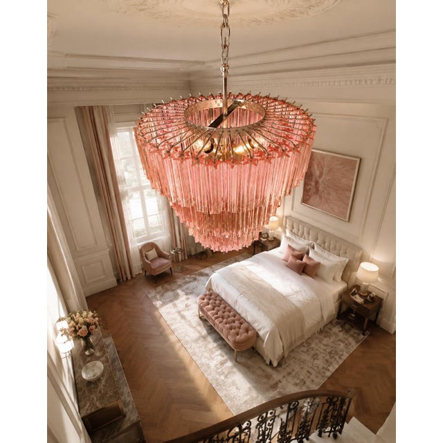 1980s Pink Murano Glass Chandelier, 1980s For Sale - Image 5 of 18