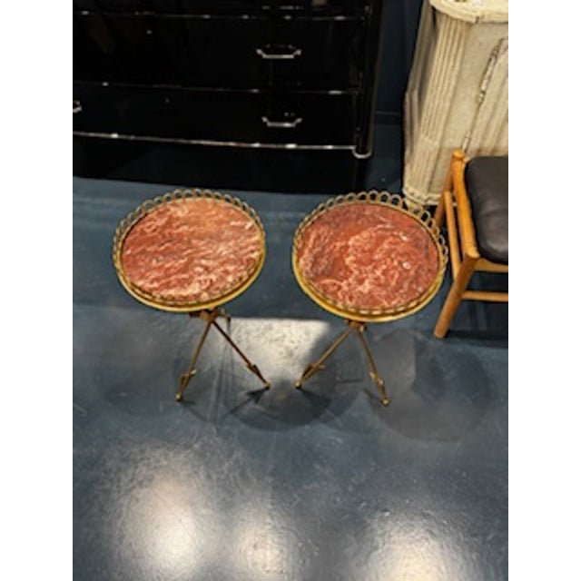 Pair of Italian Style Gilt Iron Arrow Tables For Sale In Dallas - Image 6 of 7