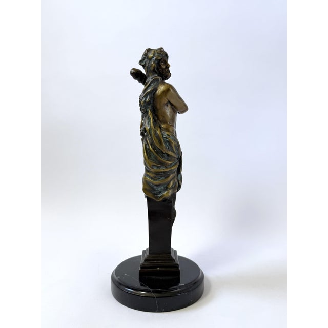 Late 20th Century Late 20th Century Bronze Zeus (Jupiter) Sculpture on Marble Base – Greek God Mythology Statue For Sale - Image 5 of 10