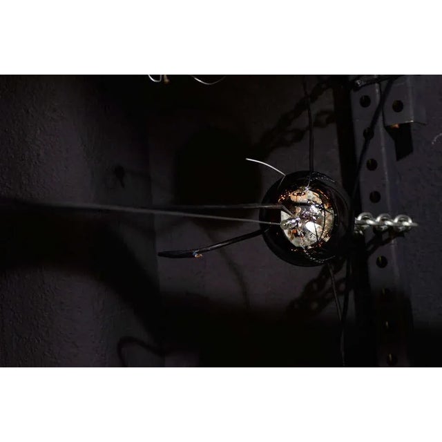 1960s Seguso Grey Glass Globe Pendant Light For Sale - Image 5 of 6