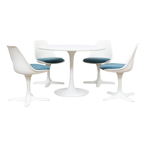 Tulip Table and Chairs by Maurice Burke for Arkana, Set of 5 For Sale