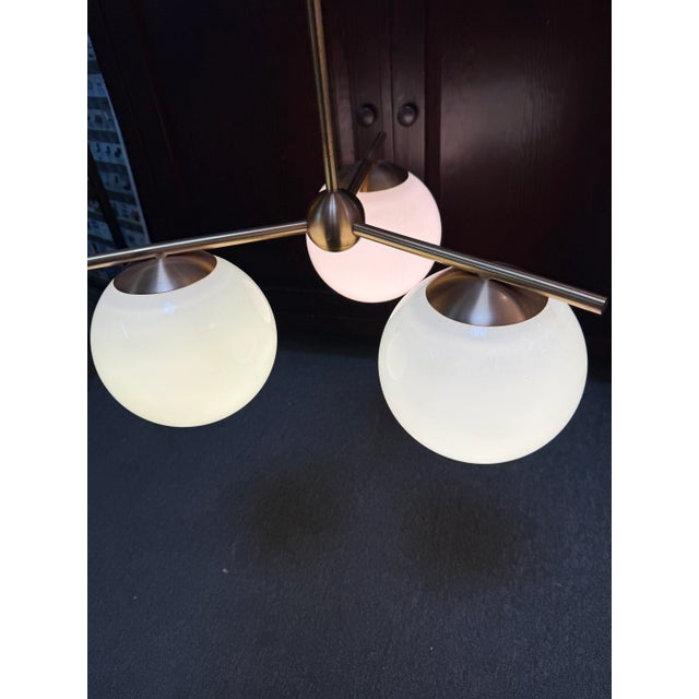 West Elm Sphere & Stem 3 Light Chandelier For Sale - Image 10 of 12