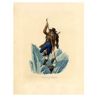 Gabriel Lory Fils, Chasseur de Chamois (Hunter), Switzerland, 1820s, Aquatint Print For Sale