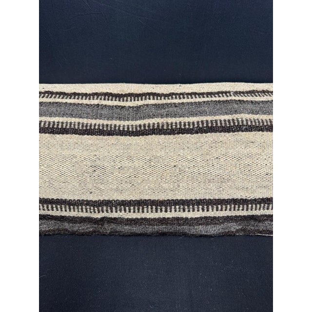Contemporary Turkish Hemp Pillow Cushion Natural Beige Black Cushion Cover 14"x40" For Sale - Image 3 of 4
