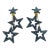 Richard Kerr Petroleum Blue Jeweled Dangling Star Clip Earrings For Sale