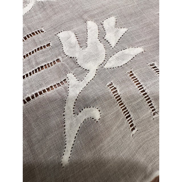 Textile Mid 20th Century Vintage Burmel Original Cotton Embroidered Handkerchiefs Set of 3 For Sale - Image 7 of 11