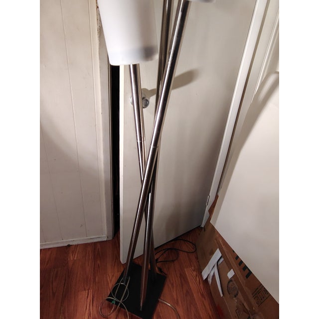 This is a 1980's kovacs 3 arm nickel floor lamp shades are custom made due to original shades getting lost in a move these...