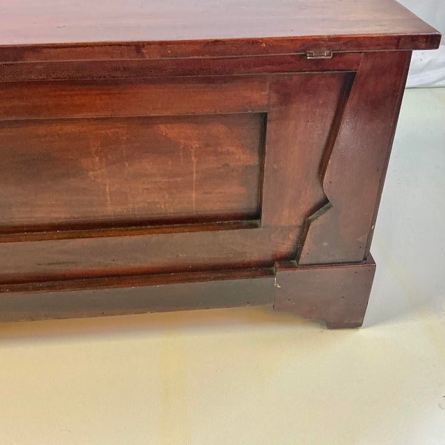 Early 20th C Antique Folk Art Mission Walnut Storage Blanket Chest, Hand Crafted. For Sale - Image 11 of 15