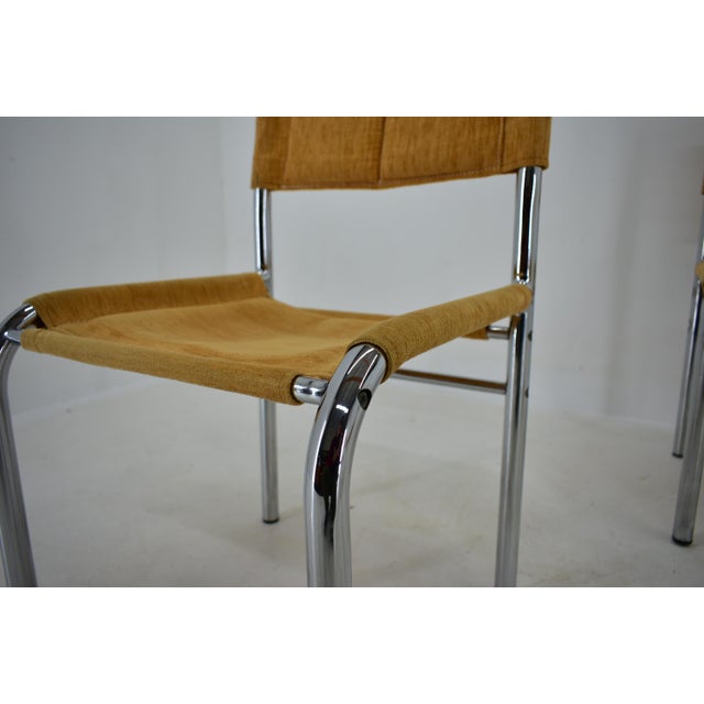 Chrome Dining Chairs attributed to Viliam Chlebo, Czechoslovakia, 1980s, Set of 4 For Sale - Image 4 of 17